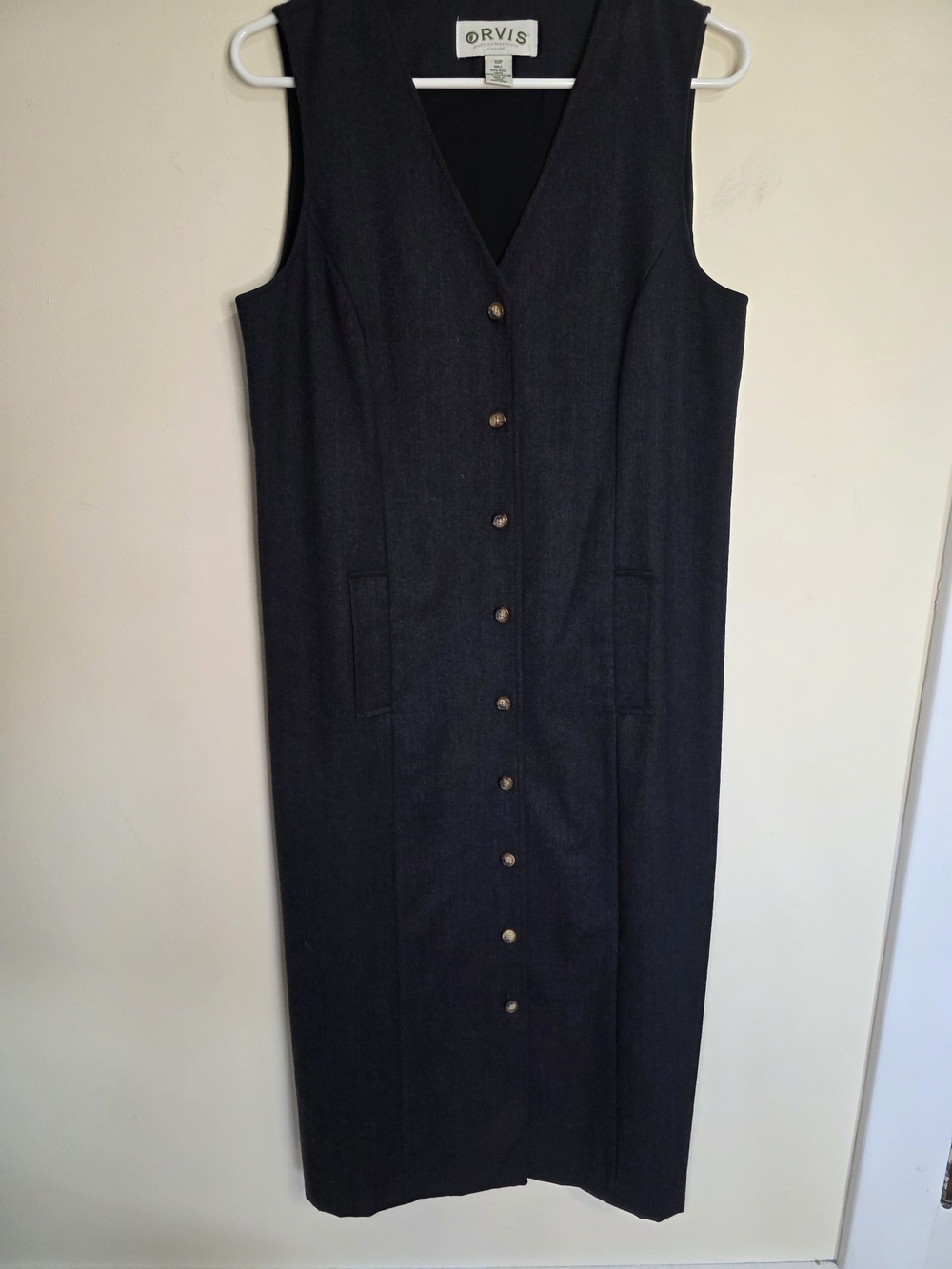 Orvis Black Button-Front Maxi Dress